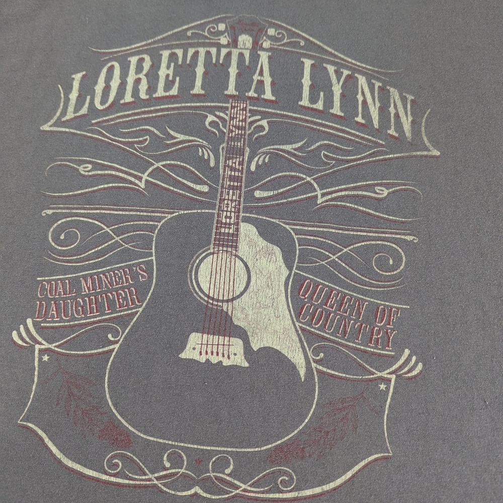 Loretta Lynn Coal Miner's Daughter Queen if Country Taupe Grey Tee Shirt XL